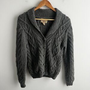 J. Crew Factory Gray Cable Knit Cardigan